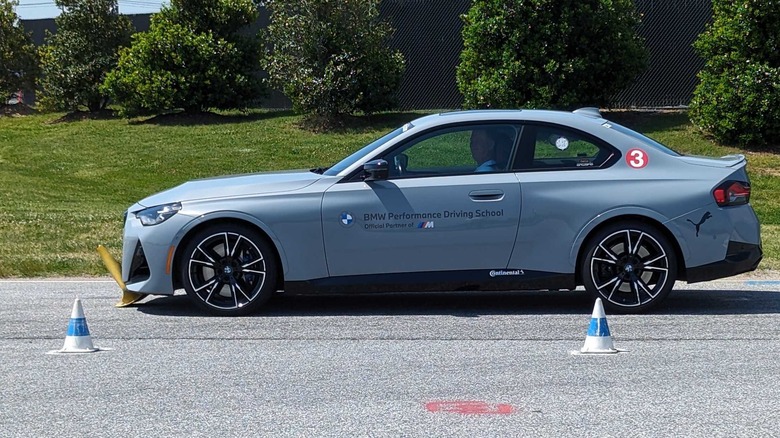 Hitting a cone BMW emergency stop