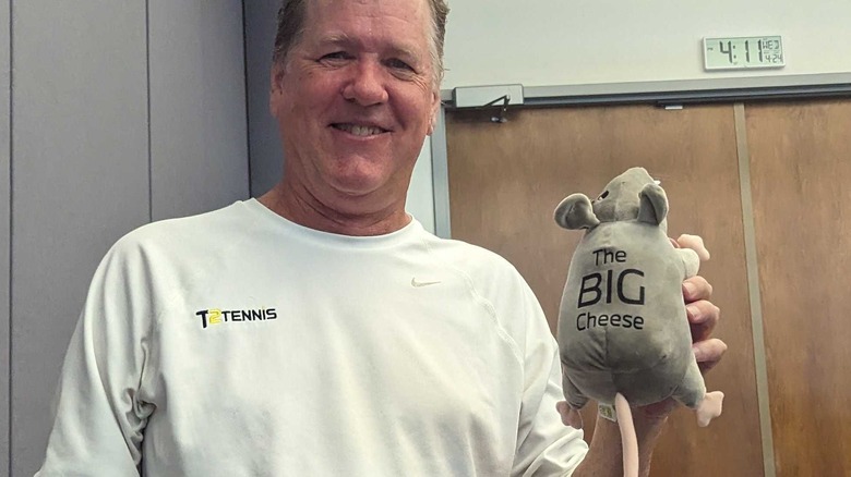 Mike with his embroidered rat trophy