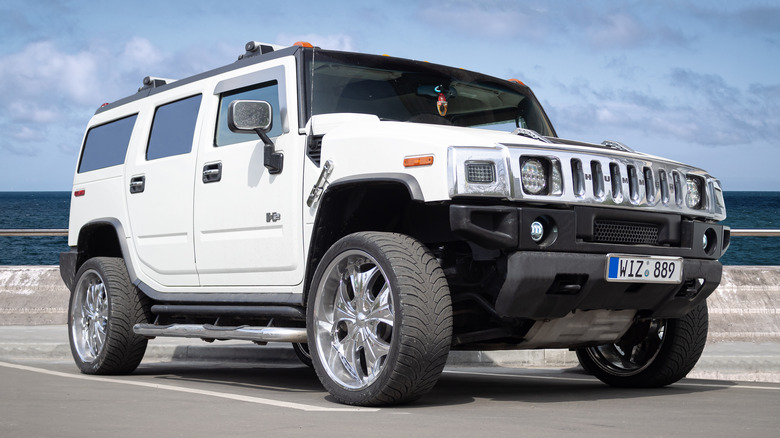 white customized Hummer H2