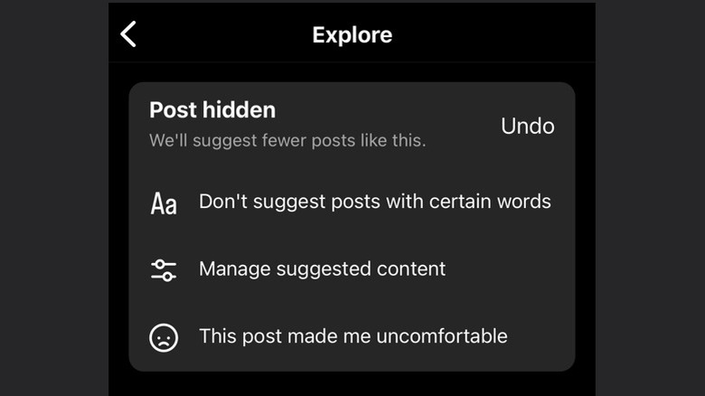 Hide Instagram posts in Explore