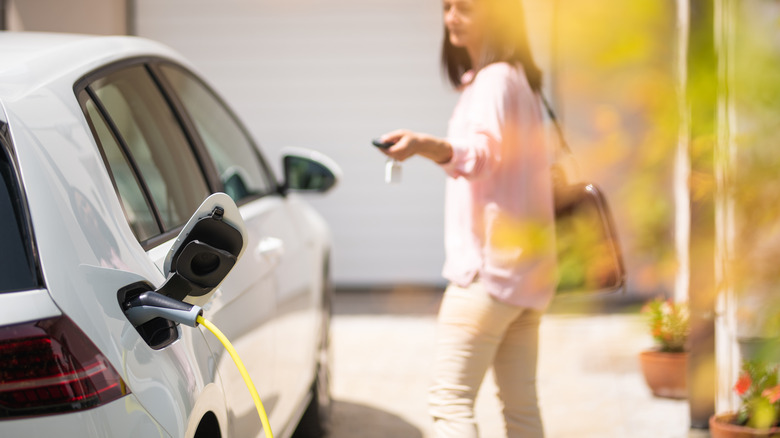 woman and her EV