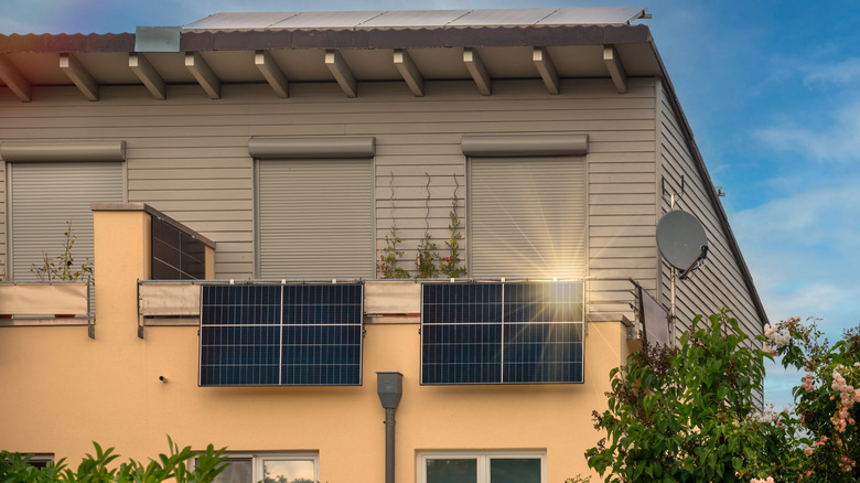 Balcony apartment with solar panels