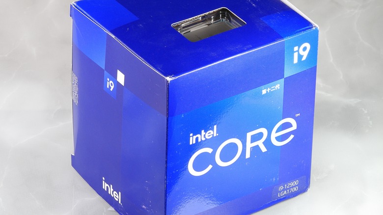 Intel CPU box on table