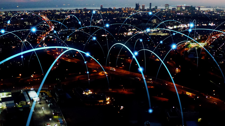 Internet connection city concept artwork