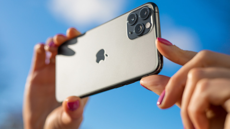 An iPhone being used to take a photo