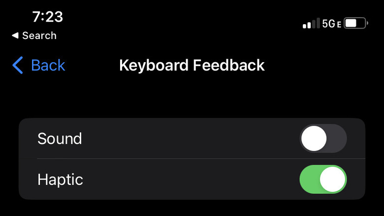 Haptic keyboard feedback