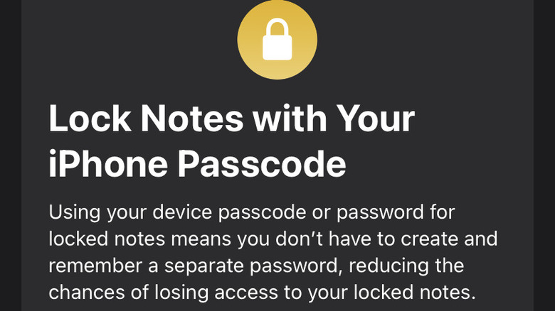 Lock notes on iPhone