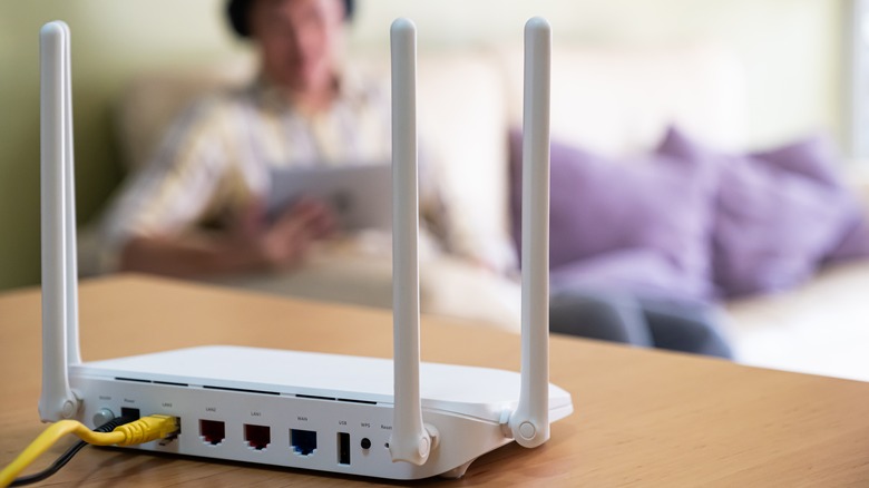 Wi-Fi router on table