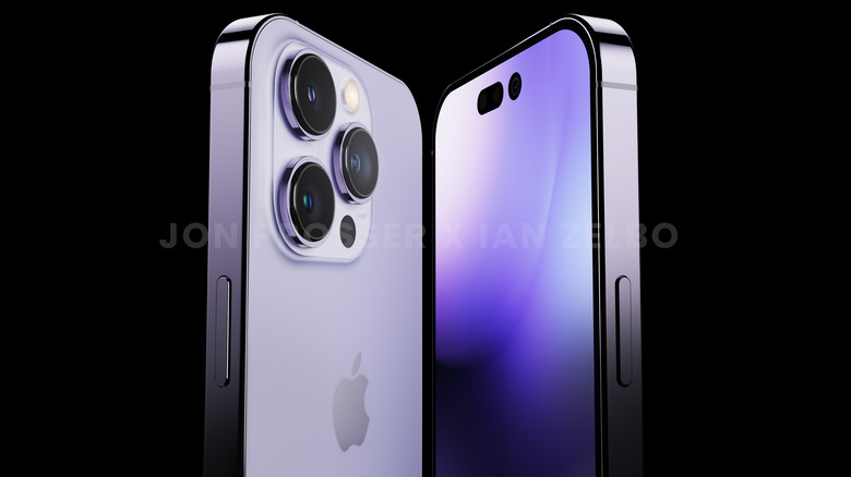 iPhone 14 Pro render in purple.
