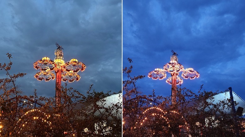 two photos of the Condor ride