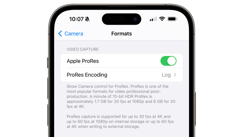 iPhone 15 Pro Max video settings