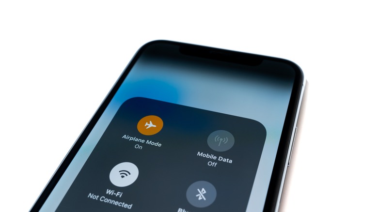 iPhone with Airplane Mode on