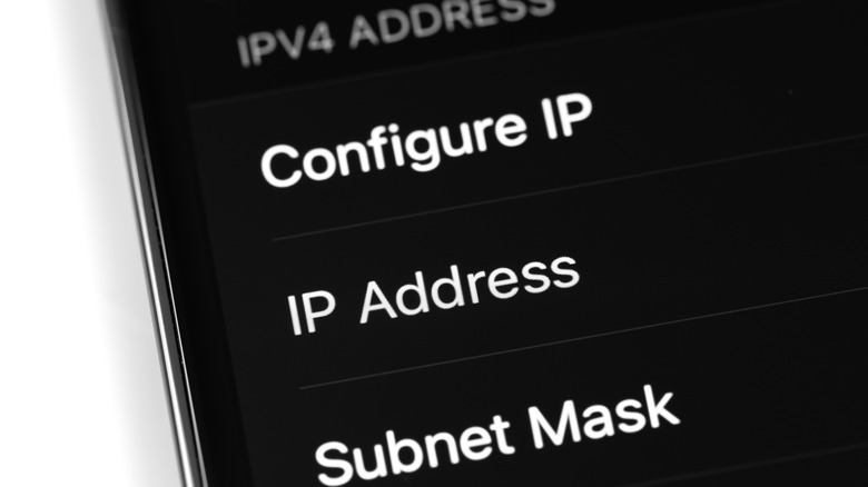 IPv4 configuration screen