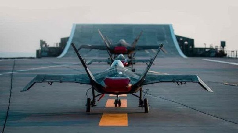 Jask-313 drones preparing to take off from the Iranian Shahid Bagheri