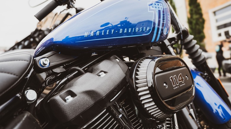 Harley-Davidsons close-up