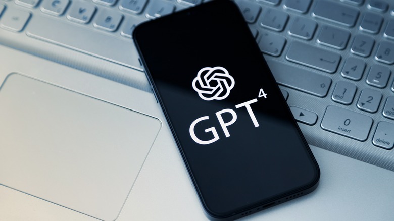 GPT-4 logo on smartphone