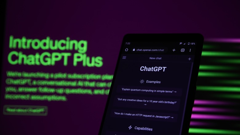 ChatGPT Plus screen