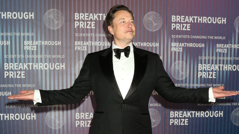 Elon Musk posing on red carpet