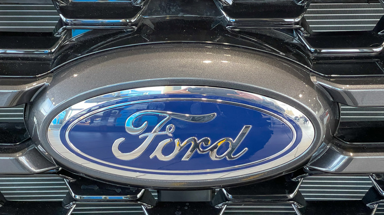 The Ford badge displayed on the front grille