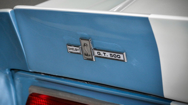 Shelby GT500 badge on older model Mustang