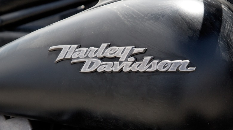 Harley-Davidson logo on a motorcycle 