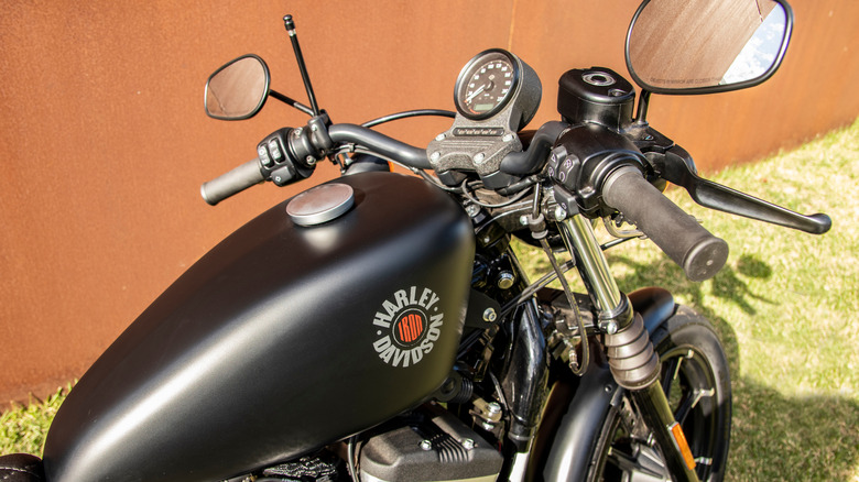 Parked Iron 883 handlebars