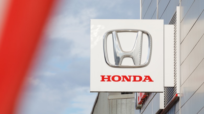 Honda sign on the side of a building