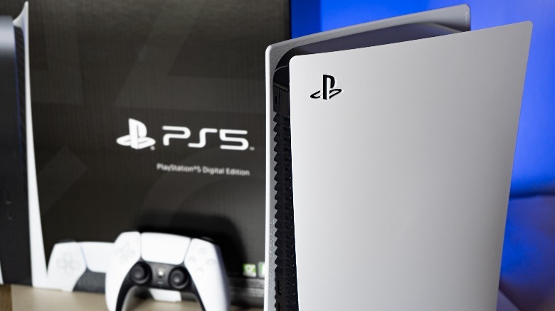 PS5 with its box