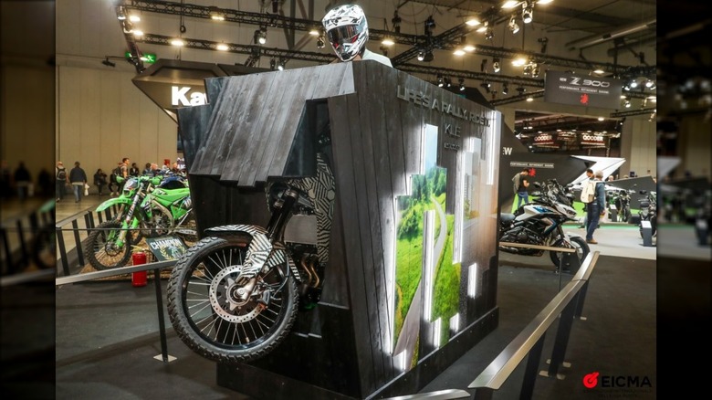 Kawasaki KLE on display at EICMA.