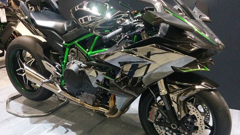 Kawasaki Ninja H2R on stand