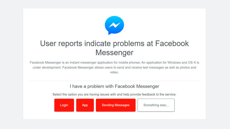 Facebook Messenger DownDetector