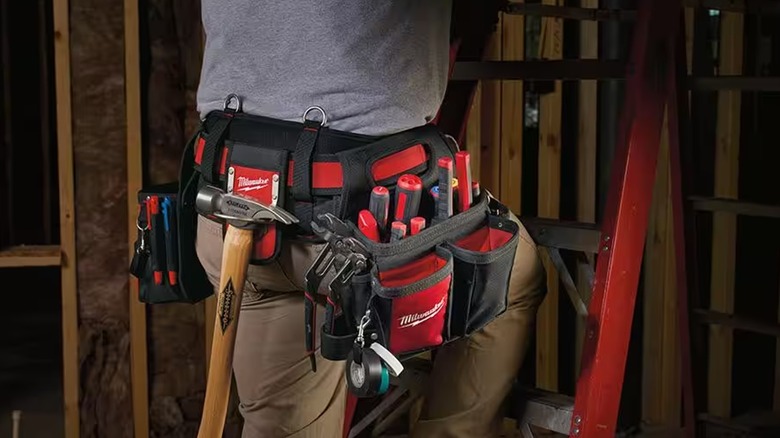 Worker with Milwaukee Electricians Belt