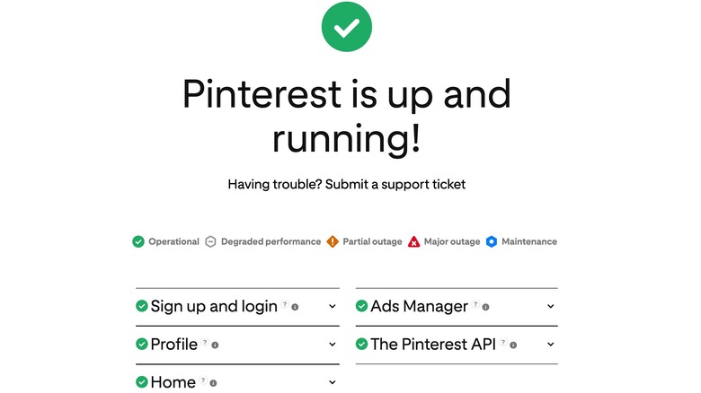 Pinterest Status website