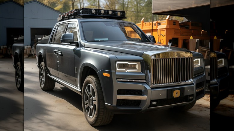 An AI-generated image of a Rolls-Royce pickup truck front end