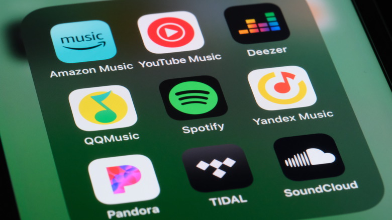 music streaming app icons