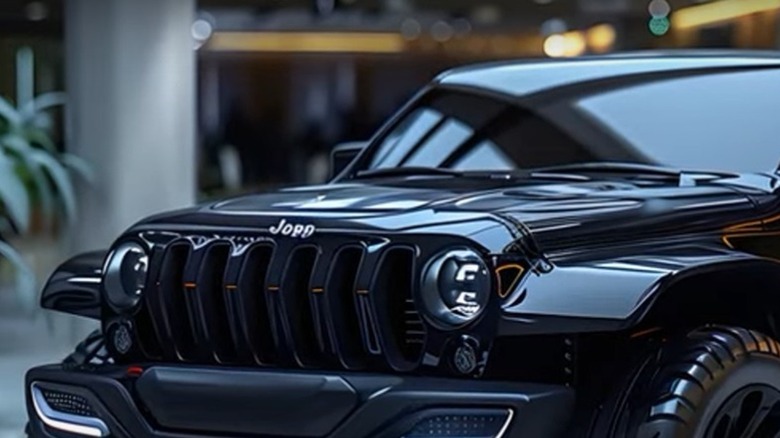 An AI-generated Jeep image with Jop9 on the front instead of Jeep.