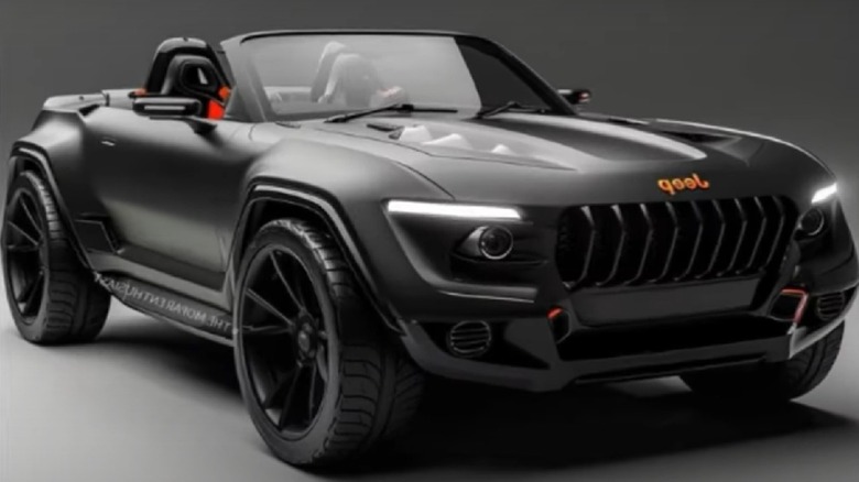 A reversed image of a mythical 2026 Jeep Roadster captured from a YouTube video.