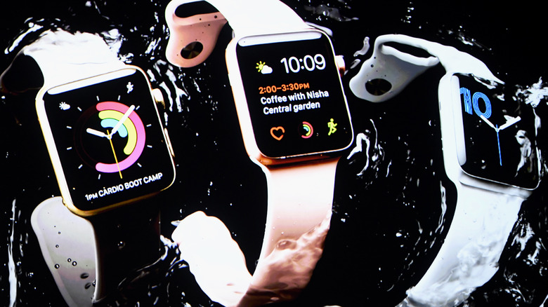 Apple Watches in water