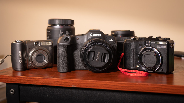 Canon EOS R8 with Canon Compact Cameras