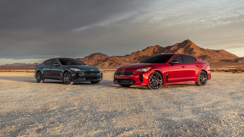 The 2023 Kia Stinger GT in two color options