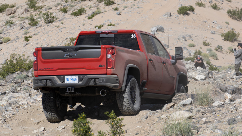 2024 Chevrolet Silverado HD ZR2 Bison hill descent rear end