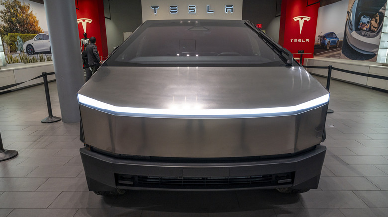 Front profile of Tesla Cybertruck