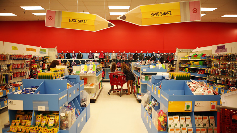 Target back-to-school section