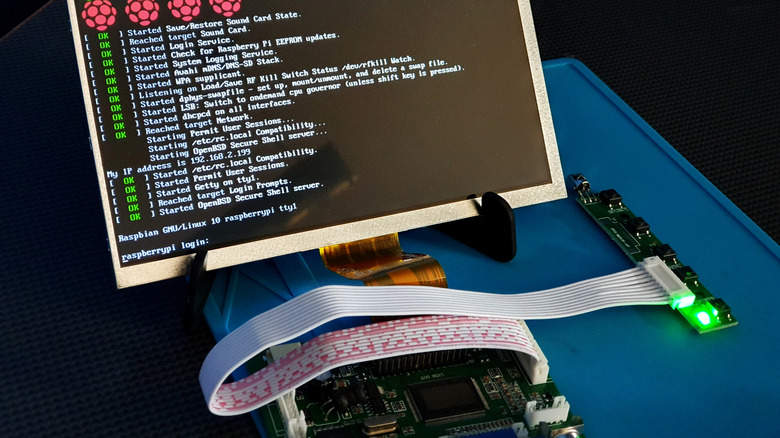 Raspberry Pi connected to a monitor