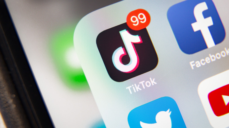 TikTok logo on a smartphone