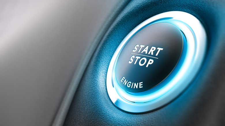 Vehicle engine start stop button