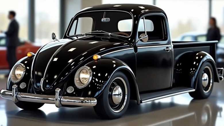 AI Generated Volkswagen Beetle Truck In Black