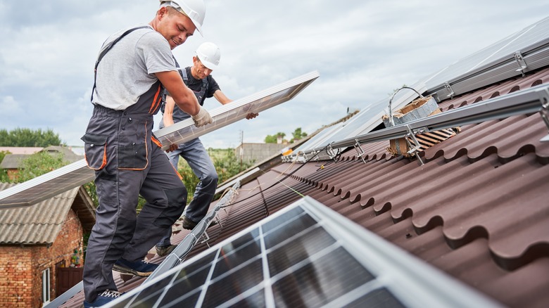 Solar panels on a roof