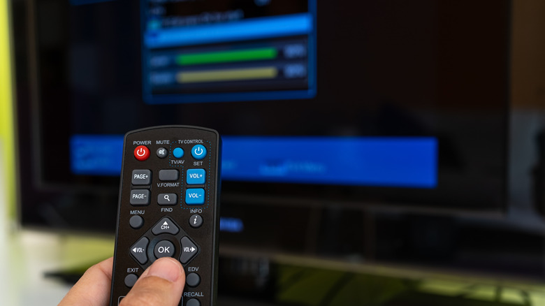 TV remote adjusting settings