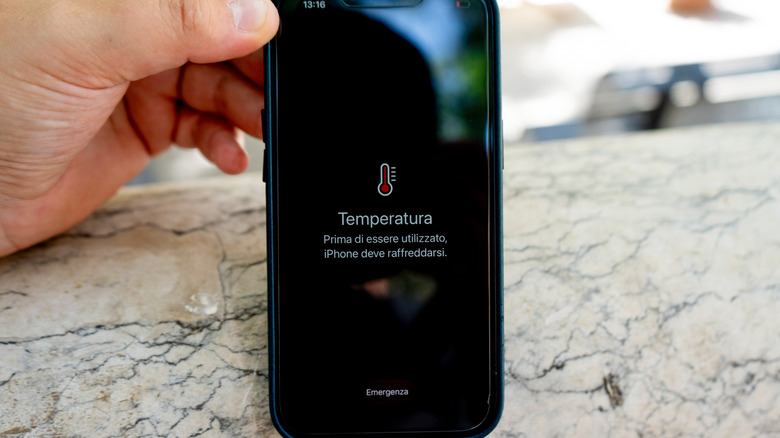 iPhone temperature warning